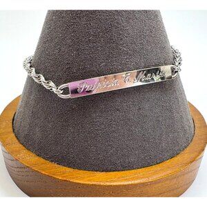 VTG Kestenmade Sterling Silver 925 I.D. Bracelet Rope Chain Engraved Name 7.5' L